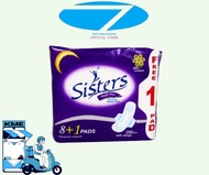 Sisters Sanitary Napkin Dry Comfort Night Plus with Wings 8 + 1 free pads