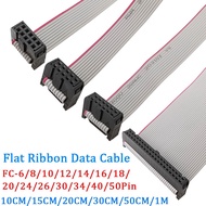 ►◙ 1Pcs 2.54mm Pitch JTAG ISP Gray Flat Ribbon Data Cable FC-6/8/10/12/14/16/18/20/24/26/30/34/40/50 Pin FOR DC3 F/F IDC Box Header