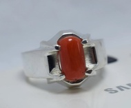 純銀 Marjan 戒指 紅珊瑚戒指 紅珊瑚寶石 Moonga 寶石 Marjan 寶石