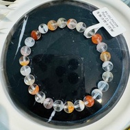 春天色糖果玻璃體半盆彩兔毛水晶7mm12.90g手珠稀有紫兔毛藍兔毛
