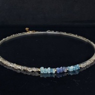 原石閃靈鑽 + 海藍寶 + 堇青石水晶頸鍊 ( HKA6000 )