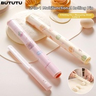 BUTUTU Baking Bread Pastry Roller, Non-Stick Plastic Rolling Pin,  Multifunctional 2in1 Cookie Canno