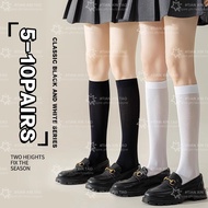 5-10 Pairs high socks for women half socks for women cotton long socks for Ladies long sock school