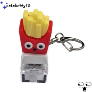 CELEBRITY12 Hamburger Fidget Keychain, French Fries Ice cream Keycap Finger Keyboard Cap,  Relief St