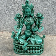 Turquoise Carving Buddha Statue Green Tara Home Decoration Living Room Desktop Home Antique Office C