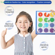 SUPERTOY Magnetic Fraction Learning For Kids - -Fold Educational Math Disc With Visual Partitioning 