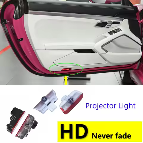 HD Led Car Door Projector Courtesy Lamp Welcome Light For Porsche Macan S 95B 718 Boxster Cayman Cay