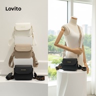 Lovito Women's Casual Small Shoulder Bag, Letter Colorblock, Summer Design, Model LFA11383