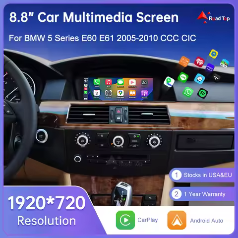 Wireless CarPlay Touch Screen For BMW 5 Series E60 E61 E63 3 Series E90 E91 E92 E93 CCC/CIC Android 