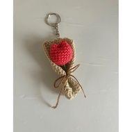 Mini Bouquet flower crochet keychain/ Crochet Tulip keychain/ crochet daisy keychain/ sunflower