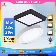 12w/18w/24w LED Surface Downlight White Frame Black Frame Ceiling Light Lampu Surface Downlight