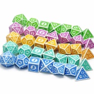 Vintage Polyhedral Dice Set (7pcs) – PMMA Acrylic RPG Dice D4 D6 D8 D10 D12 D20 Tabletop Gaming Set