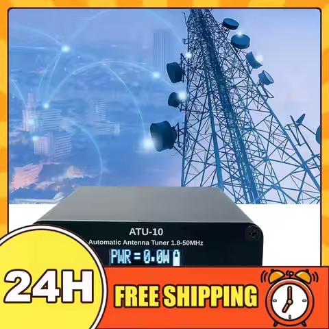 ATU-10 Automatic Antenna Tuner 1-15W Antenna Automatic Tuner 1.8-50MHz 0.91 Inch OLED Display