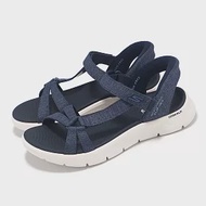 Skechers 涼鞋 Go Walk Flex Sandal-ILLUMINATE?Slip-Ins?女鞋 藍 白 避震 輕量 涼拖鞋 141481NVY 23cm NAVY