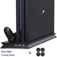 PS4 Pro Console Vertical Stand 2 Controller Charger Charging Dock 2 Cooling Fan for Playstation 4 Cooler PS 4 Accessory