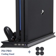 PS4 Pro Console Vertical Stand 2 Controller Charger Charging Dock 2 Cooling Fan for Playstation 4 Co