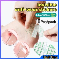 10Pcs/pack Heel Protector Foot Sole Stickers Waterproof Invisible Back Heel Sticker 4.4 cm*6.9 cm