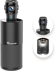 TOUCAN 360-Degree Video Conference Camera, 1080p HD Webcam with 4 Noise Reduction Mics, Speaker, AI 