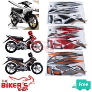 GRED AAA LC135 V1 BODY STICKER STRIPE (03) LC MORITAKA HITAM ORANGE OREN MEROON MERUN MERAH PUTIH