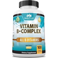 NaturaLife Labs Vitamin B-Complex with Vitamin C & Folic Acid – Includes B1, B2, B3, B5, B6, B7, B9 