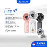 JISULIFE Portable Folding Mini Fan Life7 5000mAh 5 Gears Adjustable USB Rechargeable Handheld Fan