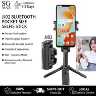 JJ02 Selfie Stick Handheld 360°Ratation Aluminium Alloy Pocket Size Bluetooth Remote Phone Grip Trip