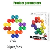 Bola Magnetik Warna Warni Mainan Edukasi Anak DIY Assemble Art Ball Cube Block Puzzle Fidget Toys