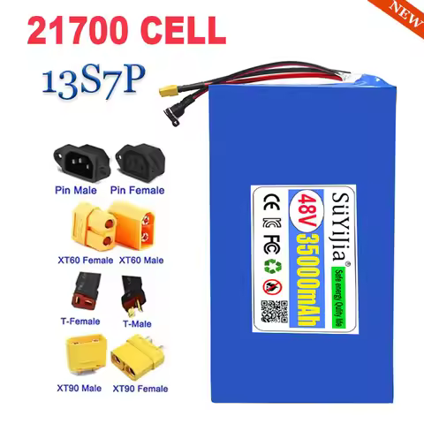 48V 35Ah 21700 Lithium Battery Pack 13s7p 1200w 1440w Built in BMS for Electric Tool Lawn Mower 54.6