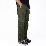 HIJAU NVSR Long Cargo Stretch Zipper Pants Green | Green Stretch Cargo Pants