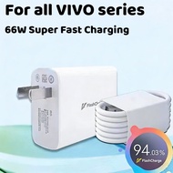 For VIVO 66W Super FlashCharge Fast Charger With Type-C Cable For V27 V29 S16 S17 Y77 Y78 iQOO Z7 Z8