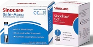 แผ่นตรวจน้ำตาล Sinocare รุ่น Safe accu พร้อมเข็ม test strip and lancets