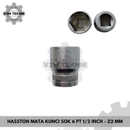 MATA HASSTON Socket Wrench Bit 1/ 2 Inch 6 PT 22 MM Socket Bit/ 22 MM