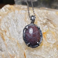 貓眼血堇青石銀吊墬