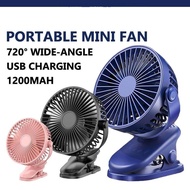 Kipas Mini Clip Fan 24000mAh Portable Mini fan USB Rechargeable 90 Direction Rotatable Portable fan