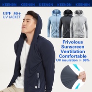 [M-4XL] UPF50+ Couple sun protection jacket windbreaker men Zipper Hooded Anti Uv Jacket hoodie Long