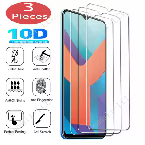 3Pcs Tempered Glass For Vivo T1 4G 44W V23 5G Y35 Y55 V21 V21e V23e Y01 Y21 Y21s Y31 Y33s Y20 Y20s S