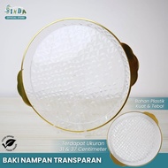 Sinda Gold Round Transparent Tray/Transparent Tray/Luxury Tray/Decoration Tray/Snack Fruit Tray