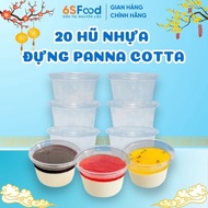 Set of 20 Panna Cotta Jars with Lid, Transparent Plastic Sauce Jars, Panna Cotta 6SFOOD