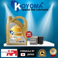 KOYOMA 10W40 SEMI SYNTHETIC ENGINE OIL + MAZDA 3,5,6 2.0CC NON-SKYACTIV OIL FILTER SH01-14-302
