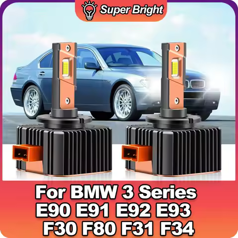 2Pcs LED D1S Headlights HID to LED Bulb Car Lights 30000LM 6000K Cold White 12V For BMW 3 Series E90