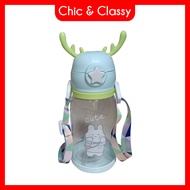 BOTOL RUSA || Botol Minum Anak 550ml Tanduk Rusa Tali Panjang BPA Free Anti Tumpah