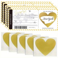Romantic Surpr Travel Scratch Off Cards for Birthdays, Weddings & Parties - Boarding Pass Ticket Sty