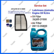 Kia Optima K5 Hyundai Sonata NU 2.4 (Lubrimaxx 5W30 Fully Engine Oil 4L +Oil Filter 26300-2Y500 +Air