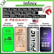 【X PECAH】Infinix Note 30 30Pro 12 10 10Pro Hot 30 30i 20 10 Zero Ceramic Film Screen Protector Clear Matte AntiBlueMatte