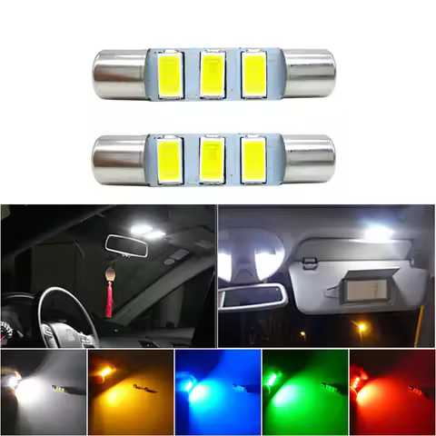 2x Canbus 28mm Festoon LED T6.3 C5W 29mm LED For Car Vanity Mirror Lights Sun Visor Lamp For Toyota 