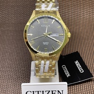 [Original] Citizen BF2022-55H Black Analog Gold-Toned Bracelet Men Date Watch