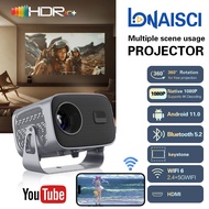 Projector Android 11.0 HDMI A10 360 ° rotation smart projector lonicci full HD 1080p portable home t