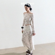 Bộ Váy Dài Ren Khoét Rỗng Cổ Điển OAKMOO Wind from the Window Slim Fit High Waist Slimming Long Skir