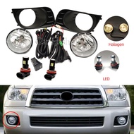 [carefreeshop] Suitable for Toyota 08-17 Red Fir SEQUOIA Front Bumper Fog Lampshade Frame Front Fog 