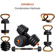 30KG 6-in-1 Dumbbell Kettlebell Barbell Adjustable Weight Set
